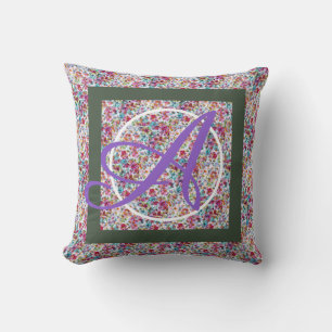 PERSÖNLICHE ERSTE PILLOW WATERCOLOR-BLUMENDESIGN KISSEN