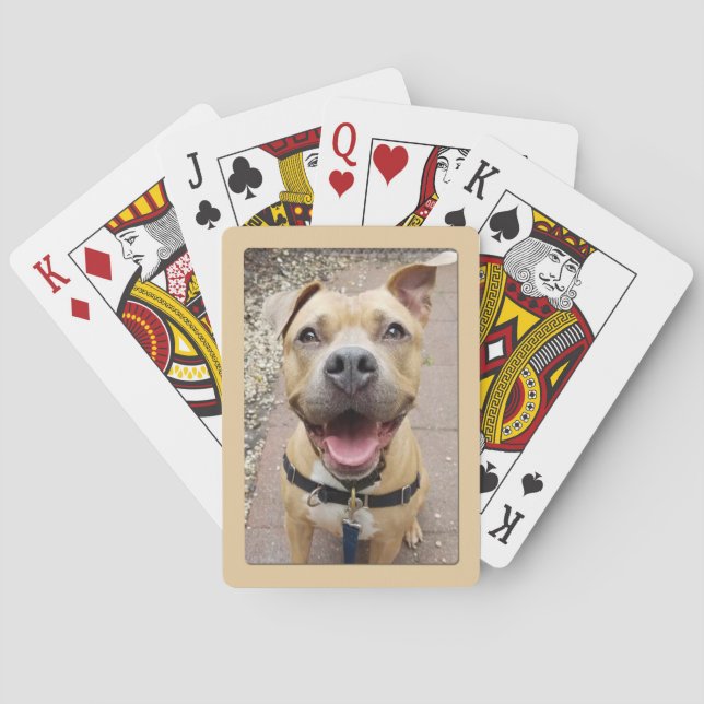 Persönliche Foto Tan Portrait Frame Playing Card Spielkarten (Rückseite)