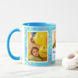 Persönliche Fotos mit individueller Blue Watercolo Tasse