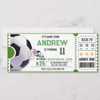 Persönliche Fußballspiel-Ticket-Party Einladung