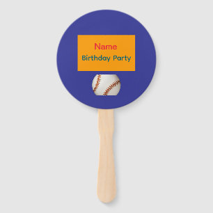 Persönliche Geburtstagsfeier Baseball Blau Fächer
