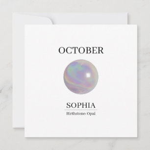 Persönliche Geburtstagskarte Oktober Opal Karte