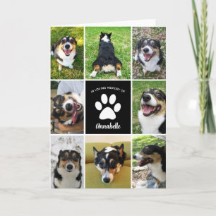Persönliche Gedenkcollage für Hunde in liebevoller Karte