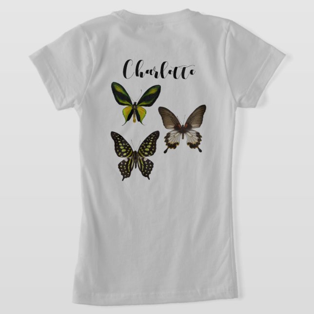 Persönliche Gestaltung tropischer Schmetterlinge T-Shirt (AblageHinten)