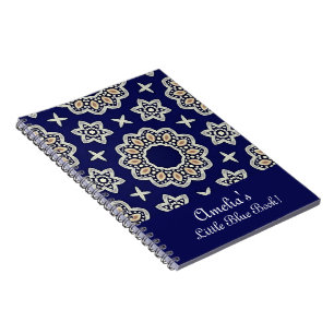 Persönliche Gestaltung von Navy Blue White & Gold  Notizblock