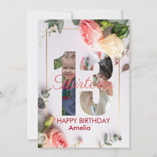 persönliche Glückwunschkarte zum 13. Geburtstag Karte