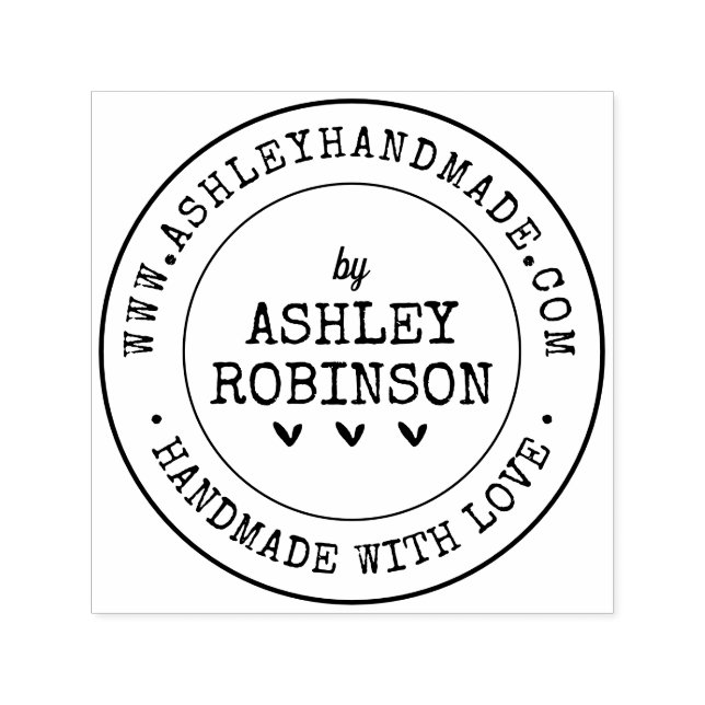 Persönliche Handarbeit mit Liebe Permastempel (Design)