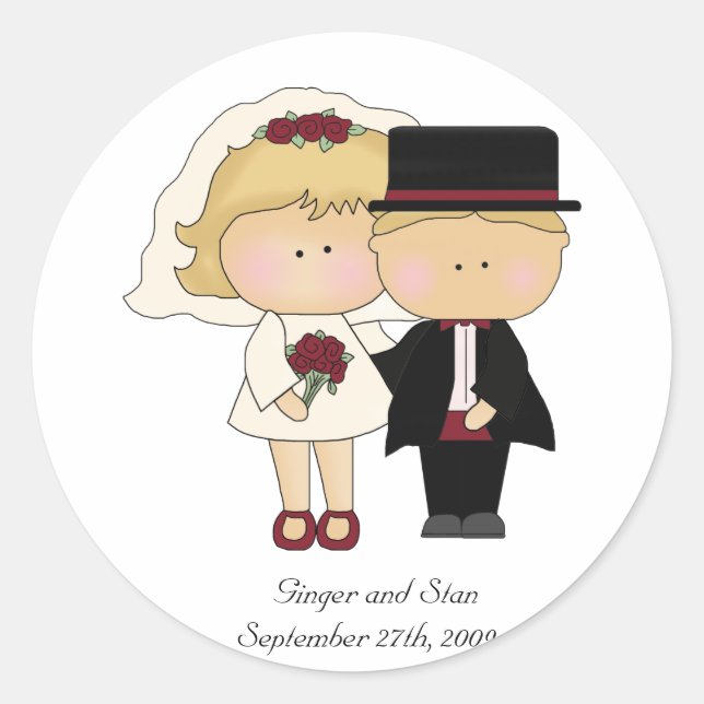 Persönliche Hochzeitsticker Runder Aufkleber (Vorderseite)