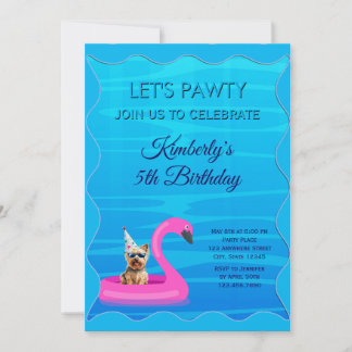 Persönliche Hundepool-Party Einladung