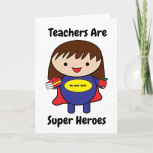 Persönliche Karte für weibliche Lehrerin Super Her