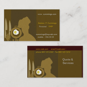 Persönliche kochende Messer-Topf-Nahrung der Visitenkarte