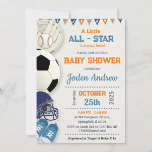 Persönliche Little All-Star-Sport-Baby-Party Einladung