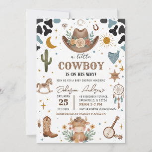 Persönliche Little Cowboy Baby Shower Einladung