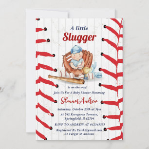 Persönliche Little Slugger Baseball Baby Shower Einladung