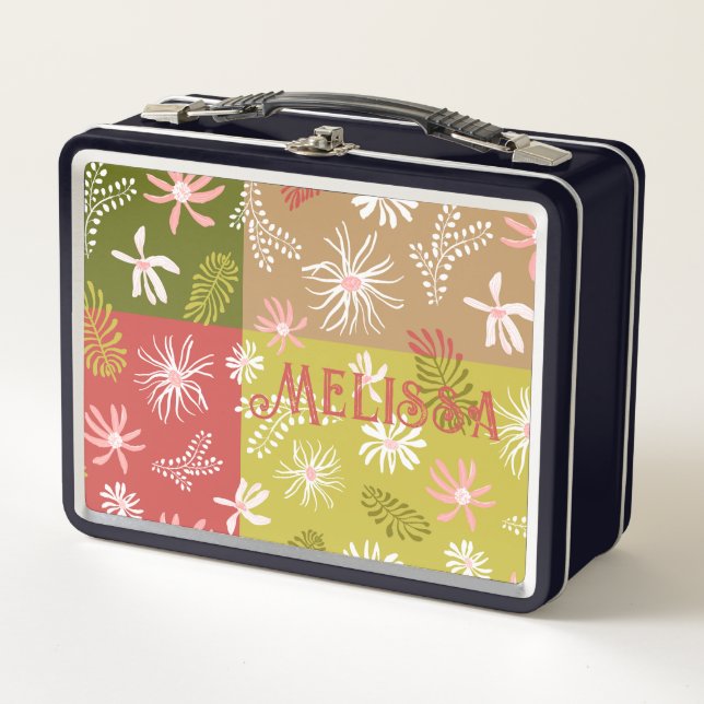 Persönliche Lunch Box Spaß Sommerbrise Blumen Farb (Vorderseite)