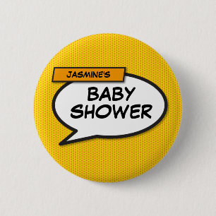 Persönliche lustige moderne Babyparty Button