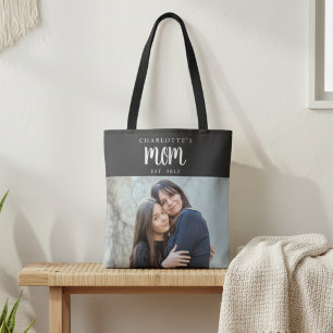 Persönliche Mama Etabliert vom Kinderfoto Namen Tasche