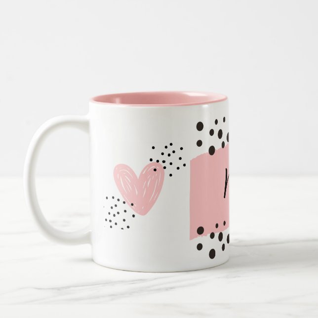 Persönliche Mimi-Kaffee-Tasse Zweifarbige Tasse (Links)