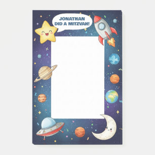 Persönliche Mitzwa mit Weltraumthema Post-it Klebezettel