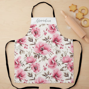Persönliche Oma mit rosa Blumenmuster Schürze
