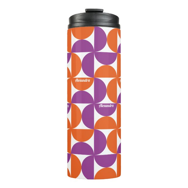 Persönliche Orange und Lila Mittelalter Moderne Thermosbecher (Vorderseite)