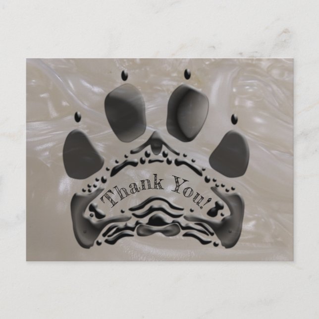 Persönliche Paw Print Postkarte (Vorderseite)
