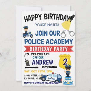 Persönliche Polizeieinladung zum Geburtstag Einladung