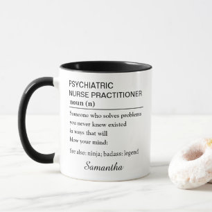 Persönliche psychiatrische Krankenpflegerin mit er Tasse