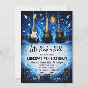 Persönliche Rock and Roll Geburtstagsfeier Einladung