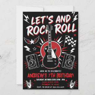 Persönliche Rockstar-Elektrogitarre zum Geburtstag Einladung