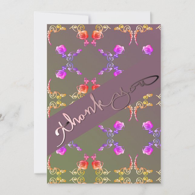 Persönliche Rose Hört Stationery Envelope Dankeskarte (Rückseite)