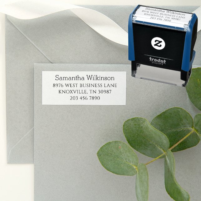 Persönliche Rücksendeadresse Einfach klassisch Permastempel (Self Inking Personal Return Address Rubber Stamp)
