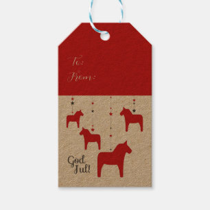 Persönliche schwedische Weihnachtsfeier Dala Horse Geschenkanhänger