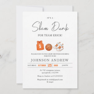 Persönliche Slam Dunk Basketball Baby Shower  Einladung
