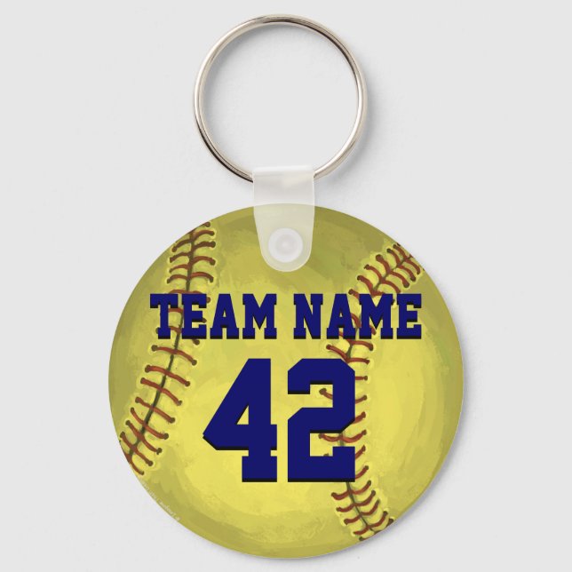 Persönliche Softball-Kunst Schlüsselanhänger (Vorderseite)