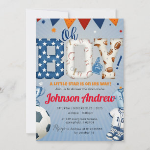 Persönliche Sport-All-Star-Baby-Shower-Farbe Einladung
