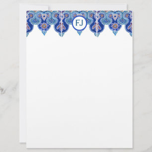 Persönliche Stationierung von Blue Border Letterhe Briefbogen