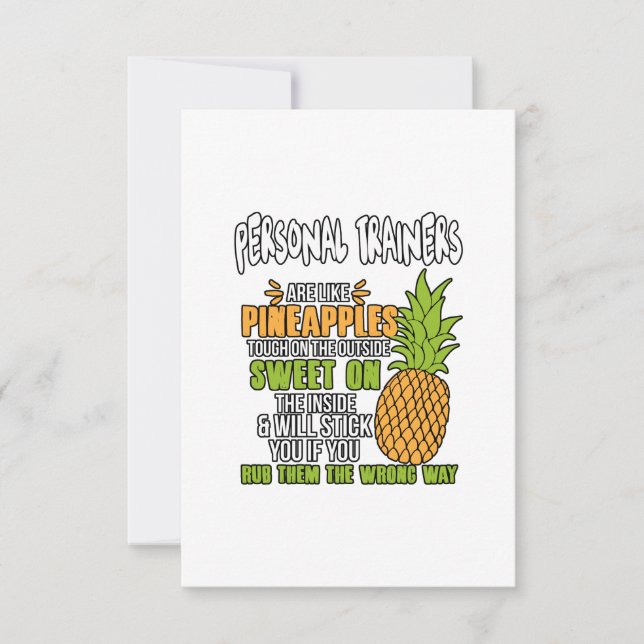 Persönliche Trainer sind wie Ananas. Dankeskarte (Vorderseite)