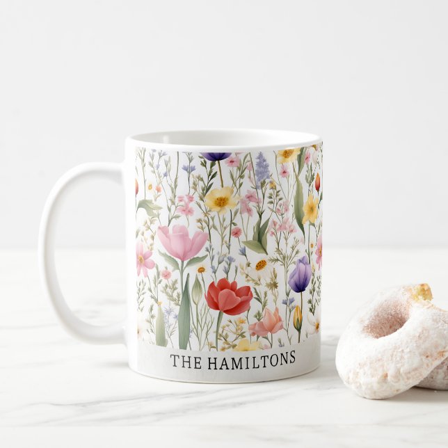 Persönliche Umarmung der südlichen Wildblume Kaffeetasse (Mit Donut)