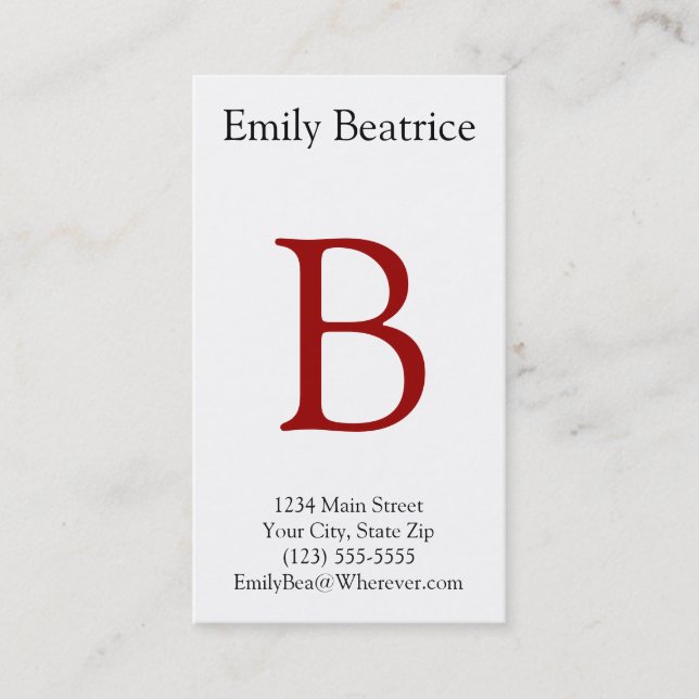 Persönliche Visitenkarten Visitenkarte (Vorderseite)