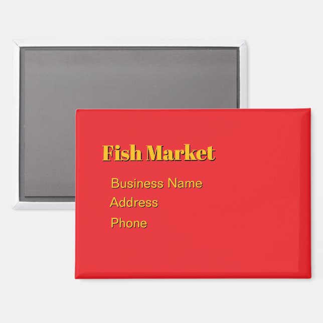 Persönliche Werbung für den Fischmarkt fördern Magnet (Vorderseite/Rückseite)