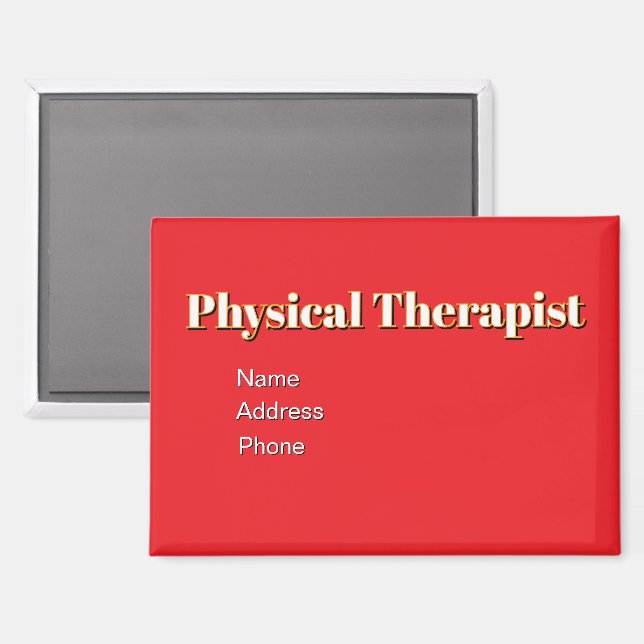 Persönliche Werbung für Physikaltherapeuten Magnet (Vorderseite/Rückseite)