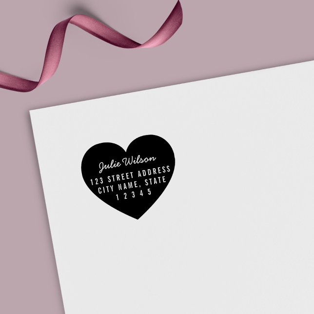 Persönliche Zuhause-Adresse des modernen Herzens Permastempel (Von Creator hochgeladen)