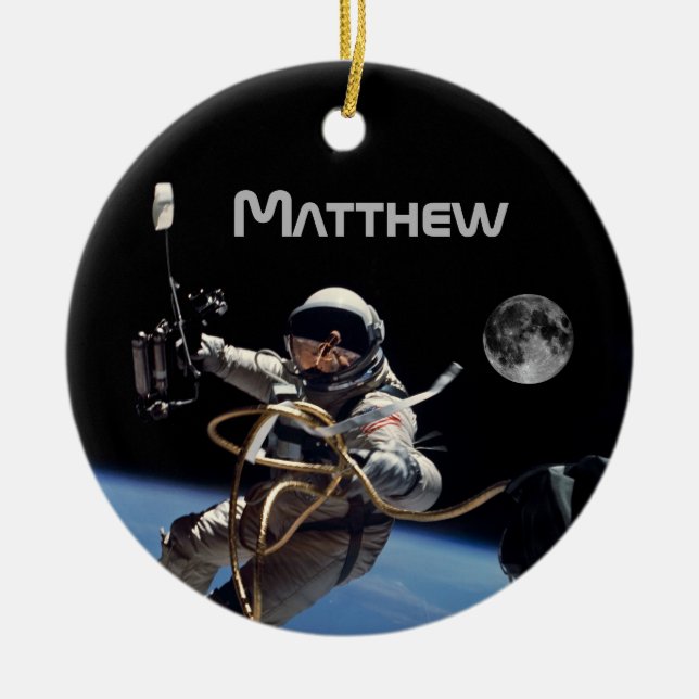 Persönlicher Astronautenspaziergang Keramik Ornament (Vorne)