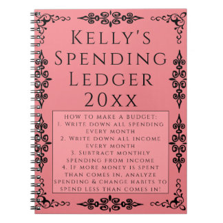 Persönlicher Ausgabedateien Elegantes Budget Noteb Notizblock