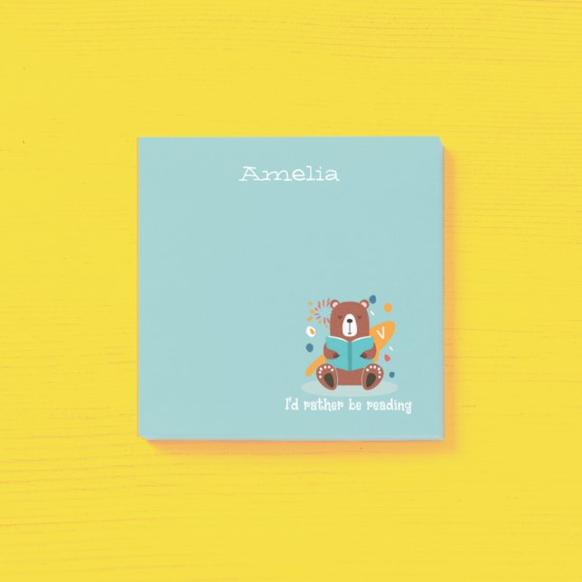 Persönlicher Bär mit Buch  Post-it Klebezettel (Von Creator hochgeladen)