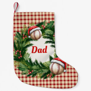 Persönlicher Baseball-Vater mit Santa-Mütze Kleiner Weihnachtsstrumpf