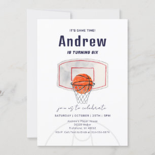 Persönlicher Basketball Geburtstag mit Foto Einladung