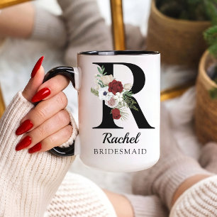 Persönlicher Blumenalphabet-Tasse-Geschenk für Bra Tasse