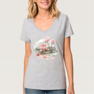 Persönlicher Blumenstrauß Lotus Teich T-Shirt
